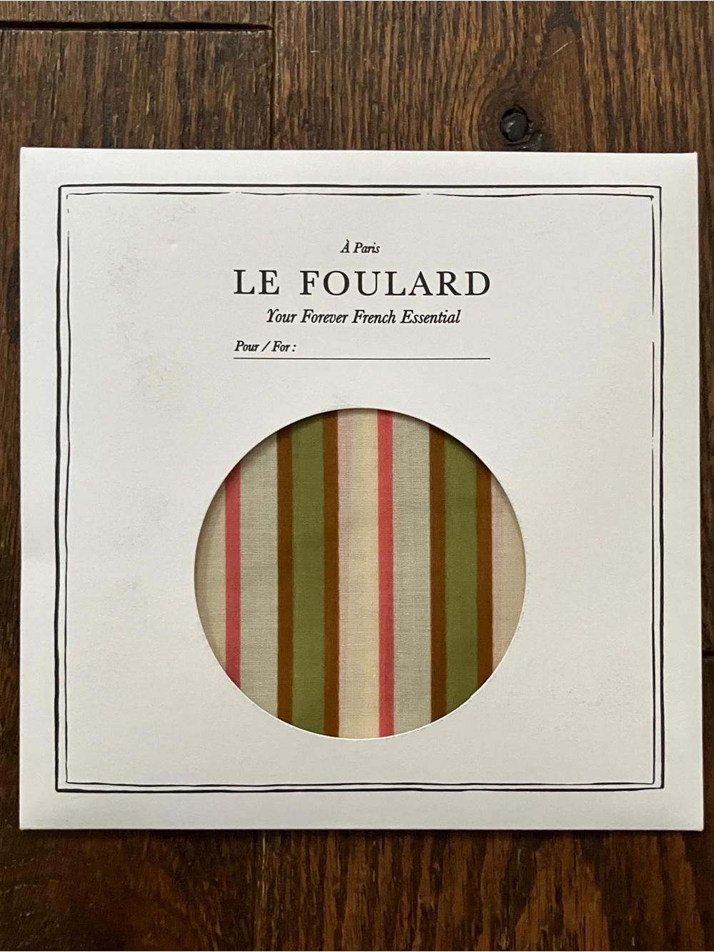 Brand New Sézane Striped Le Foulard - Cream, Green, Pink and Brown Stripes